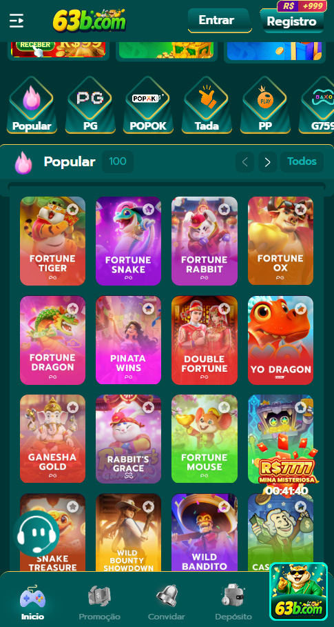 Aplicativo 63b.com para Android e iOS